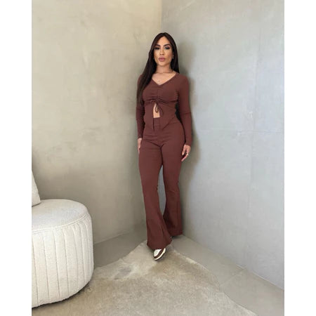 Conjunto Feminino Calça Flare e Blusa